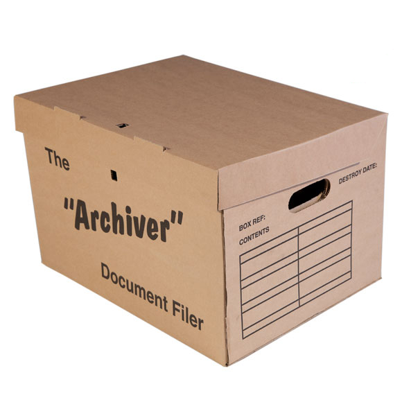 Archive Box With Integral Lid Standard Size